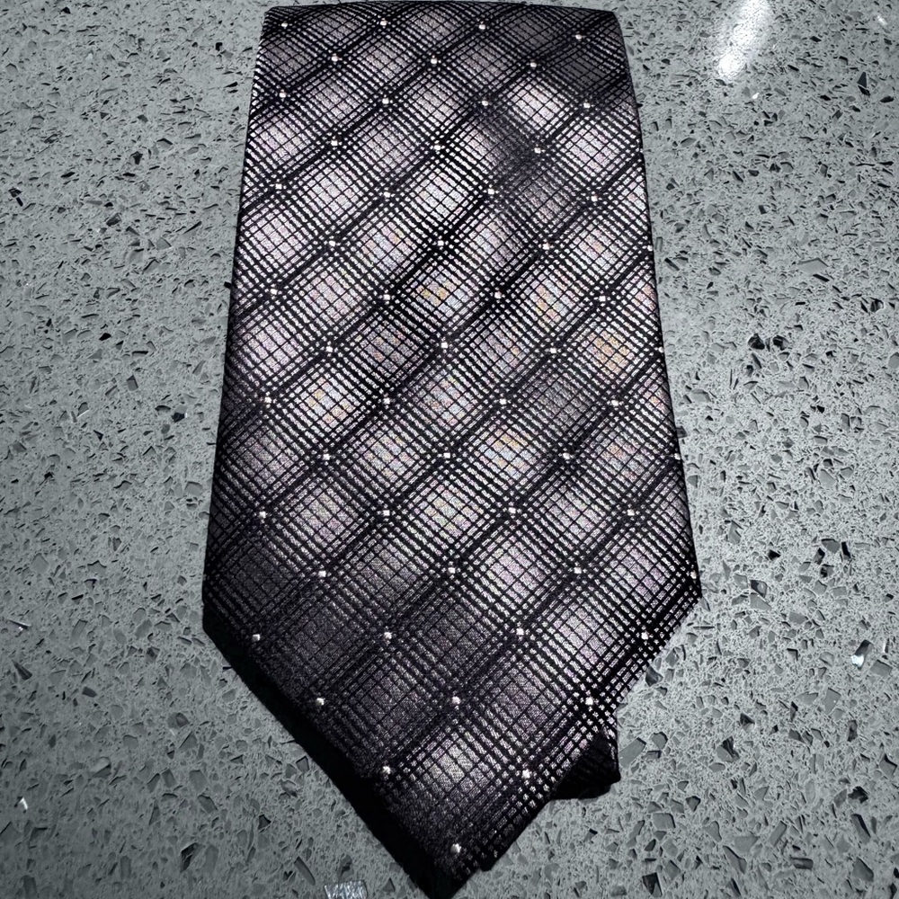 Splash Black and Gray Checkered Tie